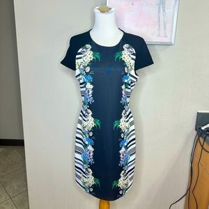 Bebe | Scuba Floral/ Stripe Dress